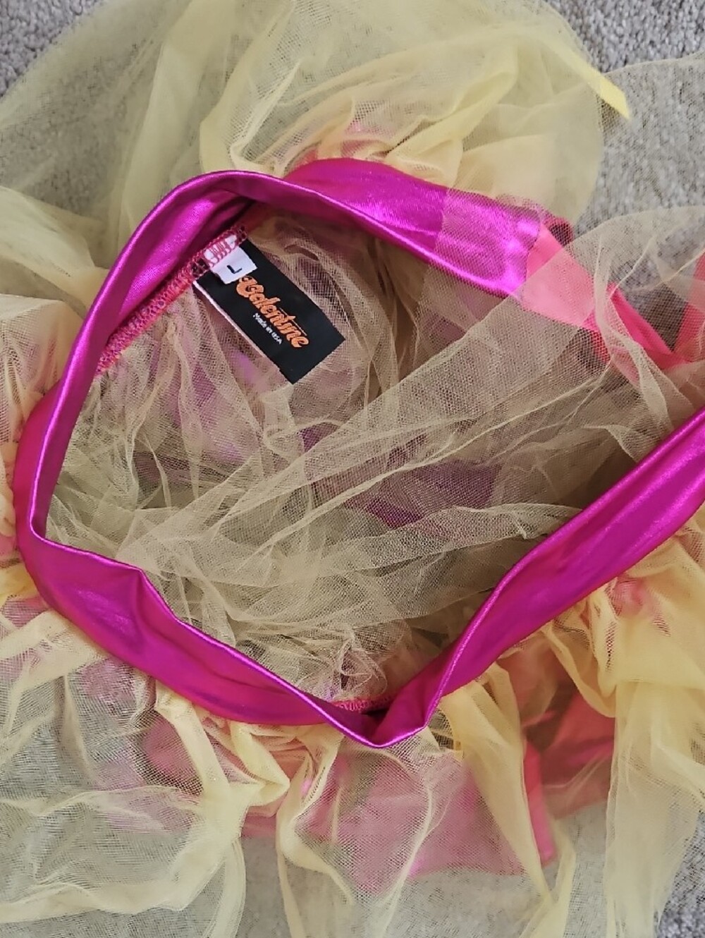 Women’s Pink and Yellow Two-Piece Dance Costume - Picture 2 of 4